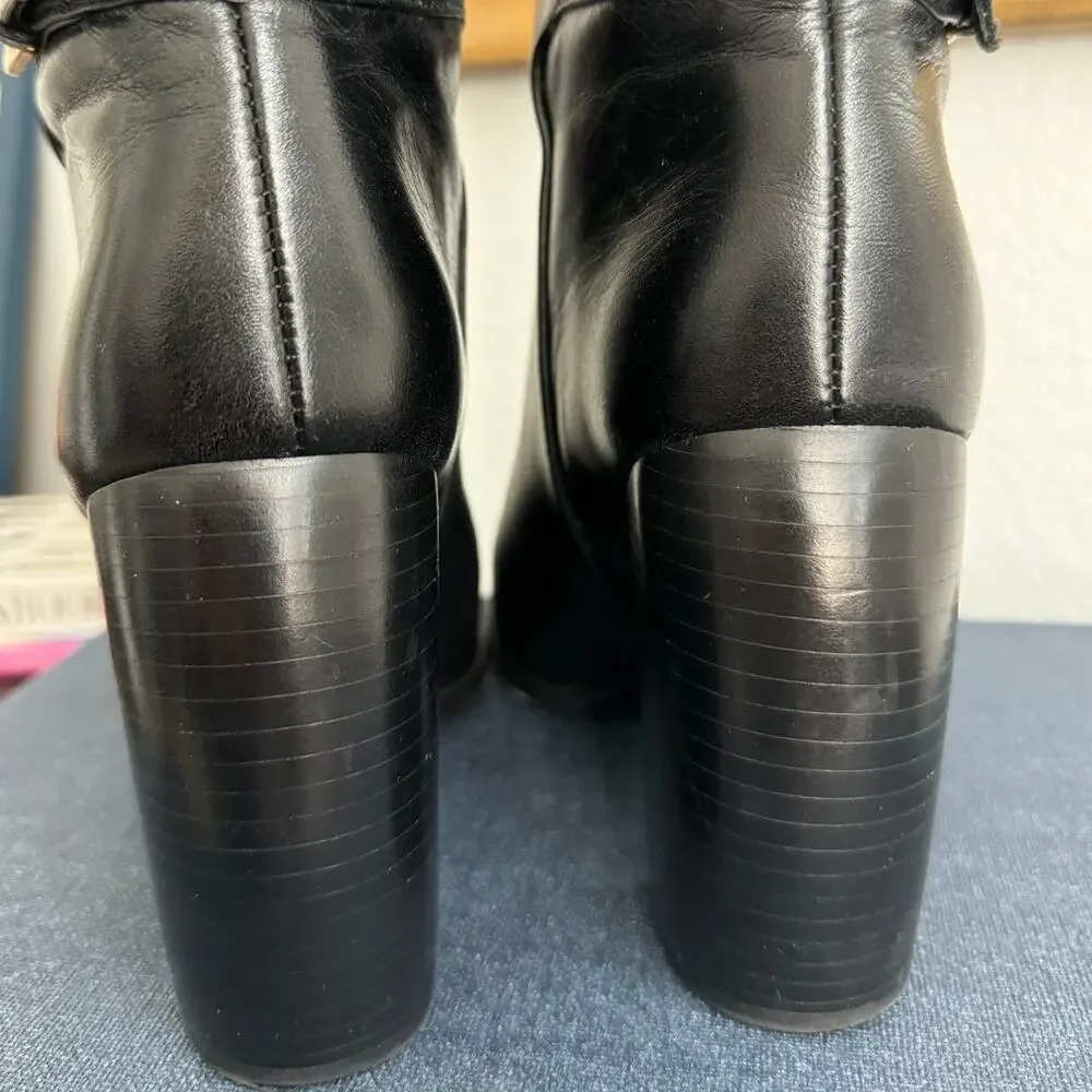 Tory Burch Banana Heel Buckle Leather Knee-High Boot‎